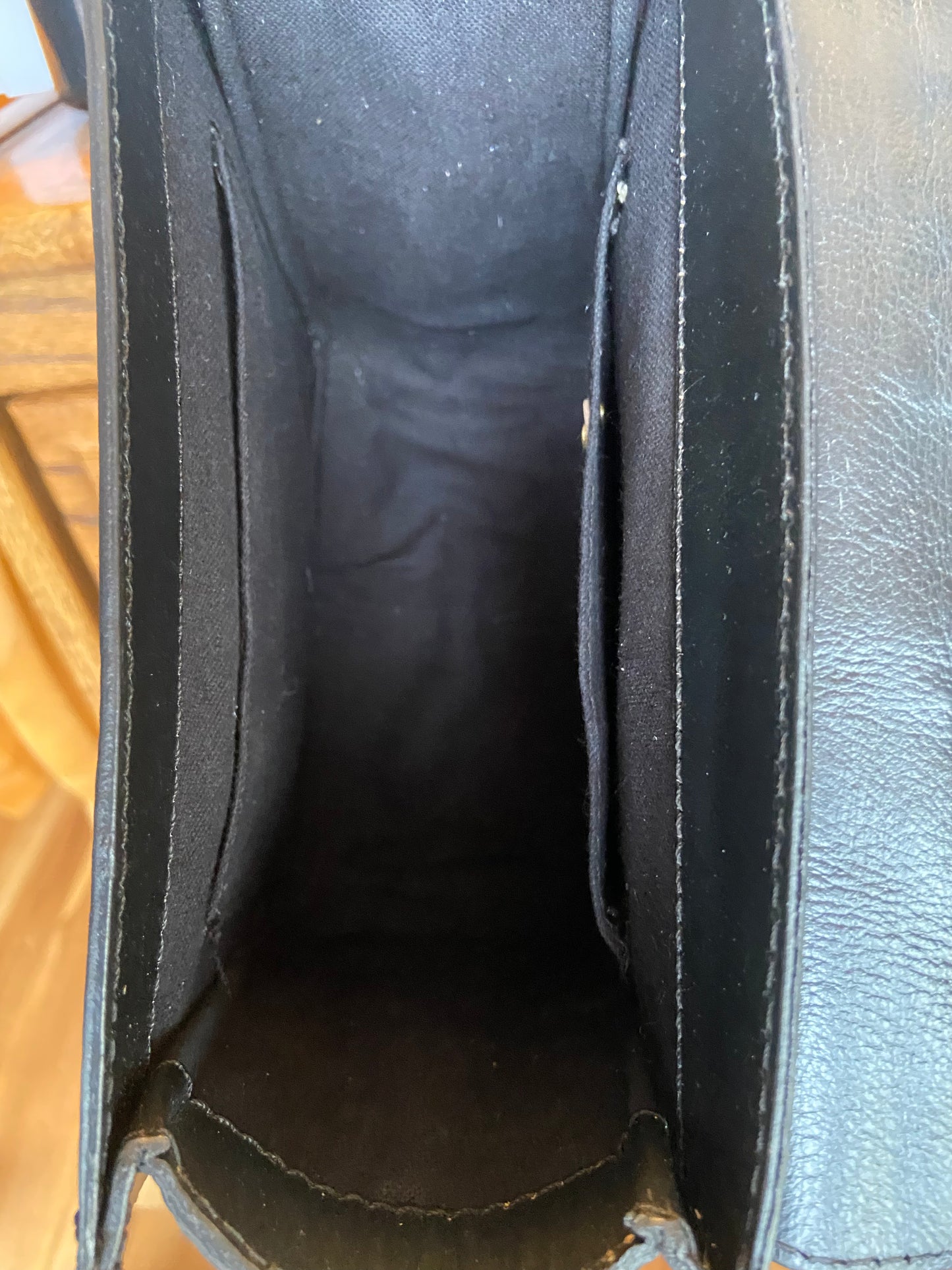 Tulum handmade tooled leather purse Small Black Inside