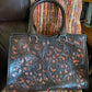 Cheyenne handmade tooled leather purse antique mahogany front