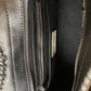 Cheyenne handmade tooled leather purse black inside