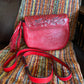 Cuzco Handmade Tooled Leather Crossbody Purse Red Back