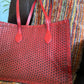 Garza handmade tooled leather purse Red Back