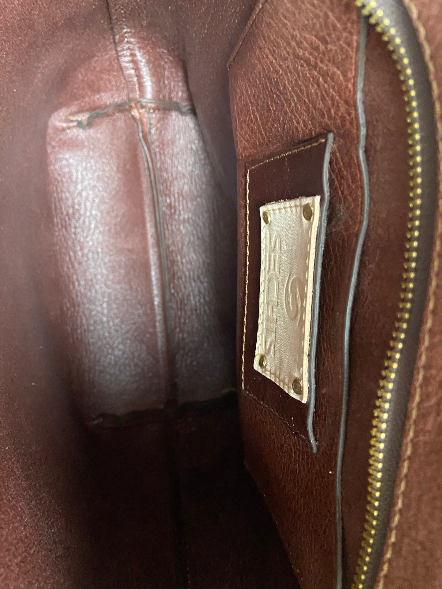 Jalapa handmade tooled leather purse Brown Inside