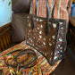 Navajo handmade tooled leather purse Brown Side