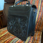 Tulum handmade tooled leather purse Black Side