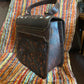 Tulum handmade tooled leather purse Small Brown Side