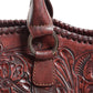 Cheyenne handmade tooled leather purse caramel beautiful hardware