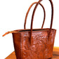 Estrella handmade tooled leather purse Chestnut Side