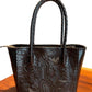 Estrella handmade tooled leather purse black Front