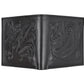 Otomi handmade tooled leather wallet black back
