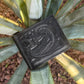 Otomi handmade tooled leather wallet black tooling detail