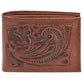 Otomi handmade tooled leather wallet copper front